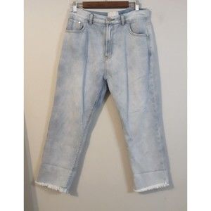 One Teaspoon Jeans Womens Size 28 Eddie Eagle Blakey Crop Mid Rise Wide Leg